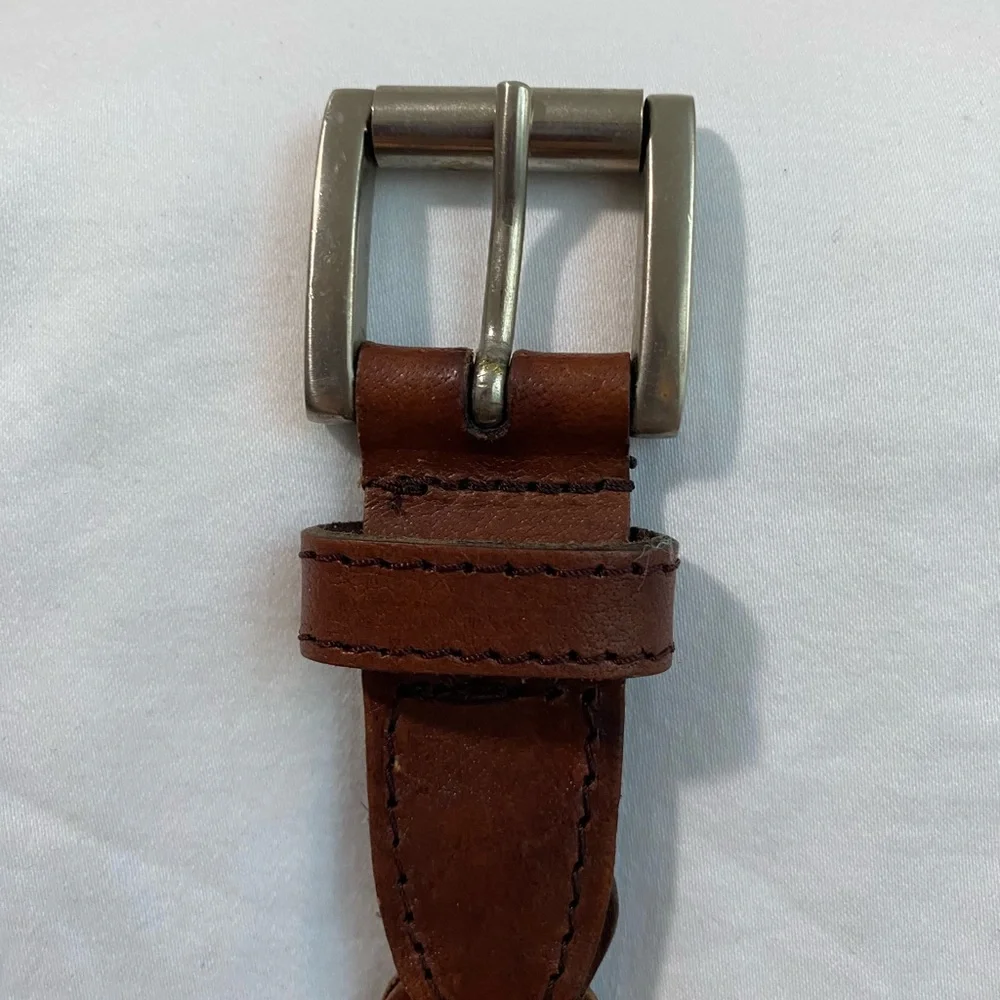 AIMEE LYNN Vintage Brown Women’s Leather Belt Leather Horseshoe bit Belt Sz M